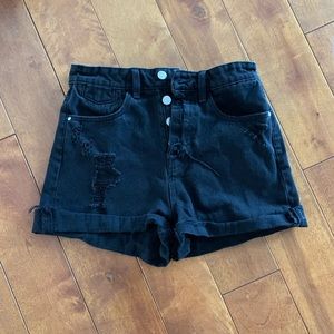 Zara button down black shorts